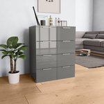 VIDAXL Buffet Gris brillant 60x35x80 cm Bois d'ingenierie