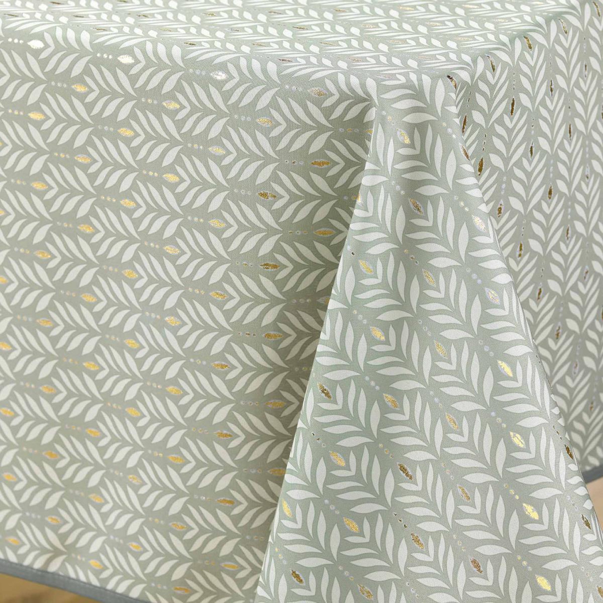 Voir la diapositive 3 : Douceur d'Intérieur Nappe imprimé  piana  145x240cm sauge