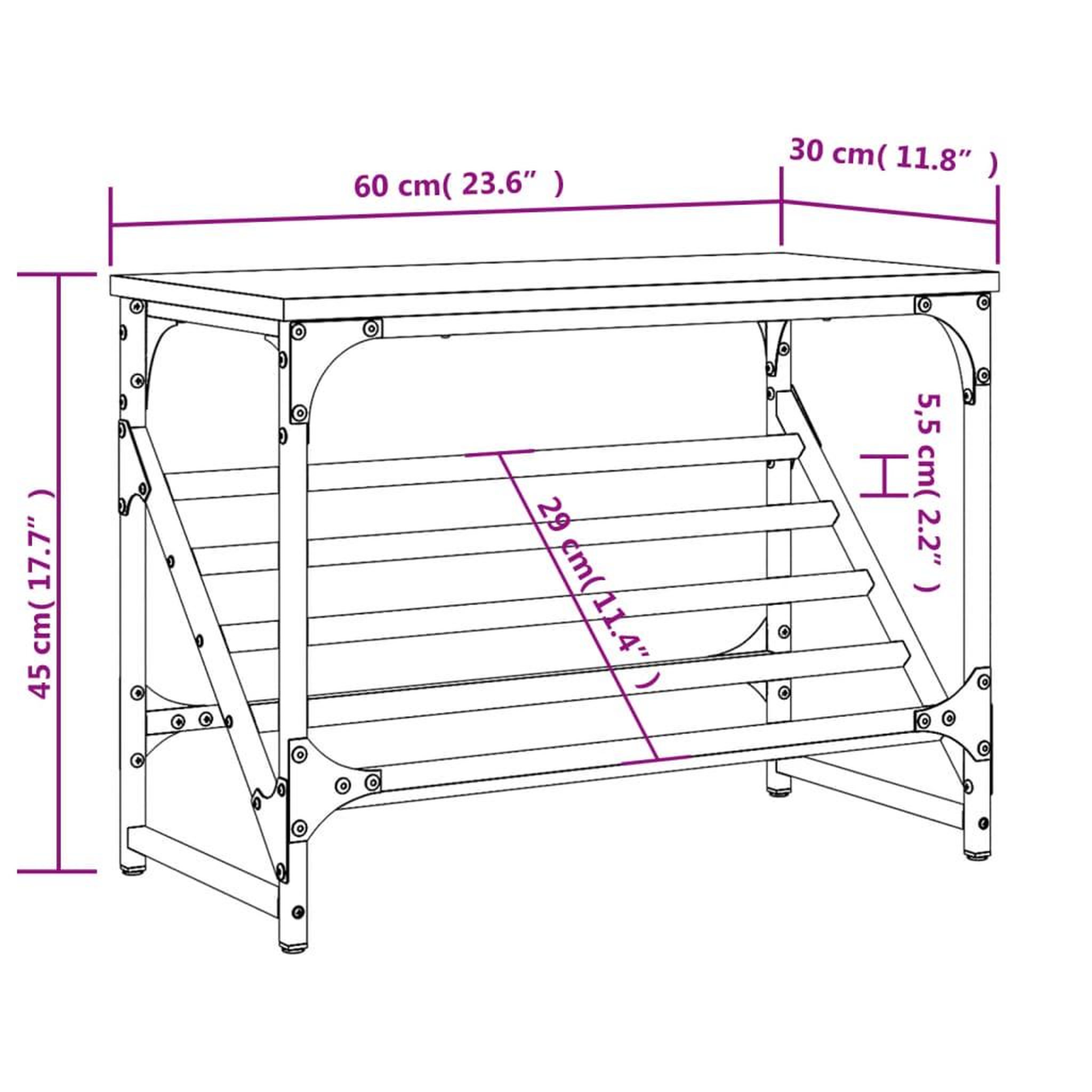 Voir la diapositive 6 : VIDAXL Etagere a chaussures noir 60x30x45 cm bois d'ingenierie