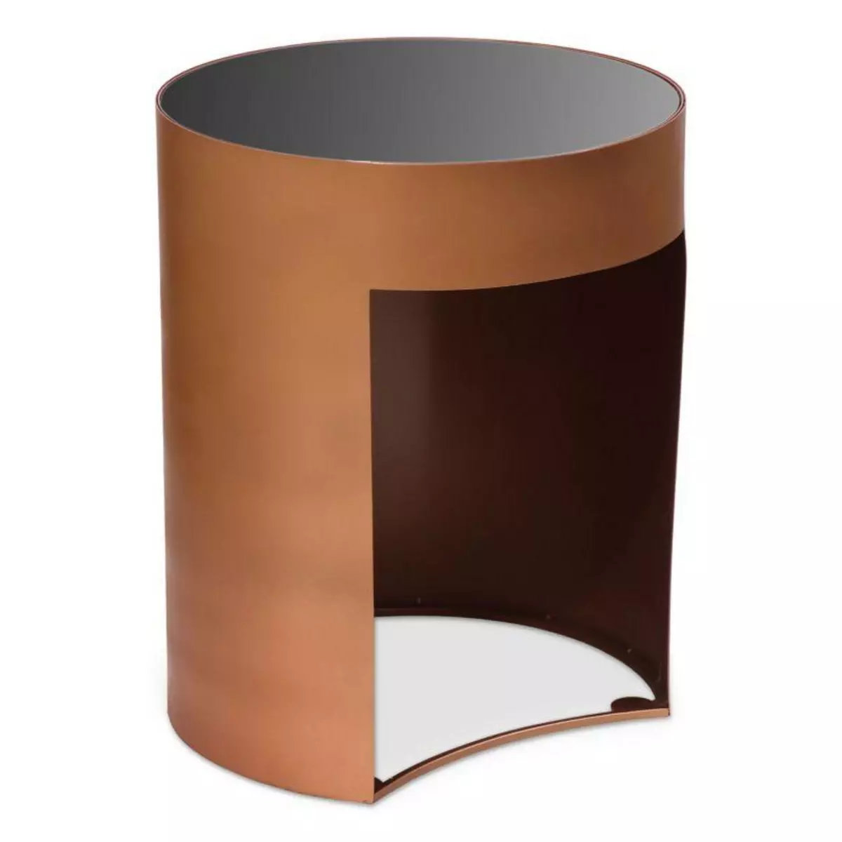 Paris Prix Table d'Appoint Design  Sela  50cm Cuivre & Noir