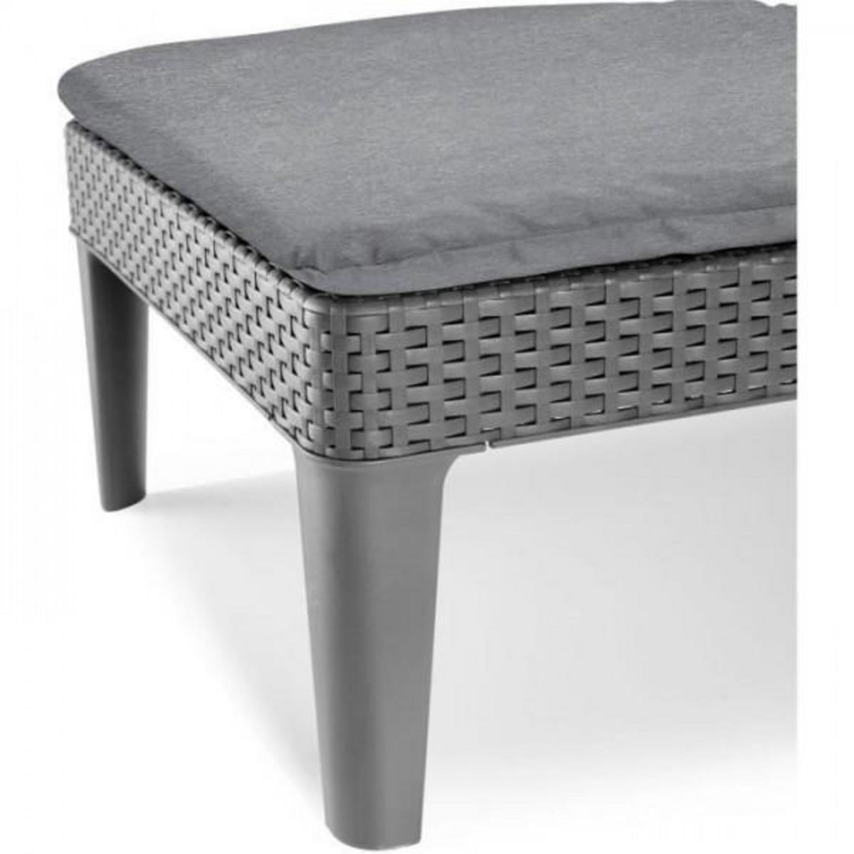 ALLIBERT by KETER Transat Bain de soleil - Allibert by KETER - Jaipur - en résine imitation rotin tressé - Gris