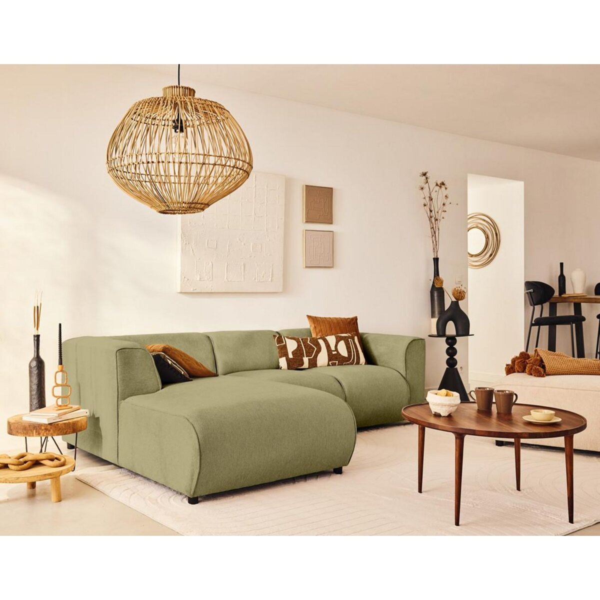 LISA DESIGN Suaro - canapé modulable d'angle gauche 4 places en tissu texturé