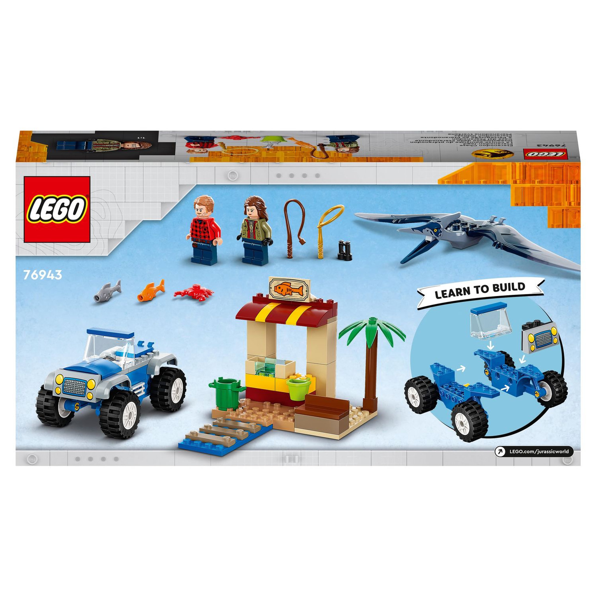 Voir la diapositive 9 : LEGO Jurassic World 76943 La Course-Poursuite du Ptéranodon,  Dinosaure Jouet, avec Voiture