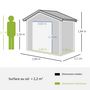 Voir la diapositive 3 : OUTSUNNY Abri de jardin - remise pour outils - cabanon porte verrouillable - dim. 194L x 110l x 184H cm - tôle d'acier gris