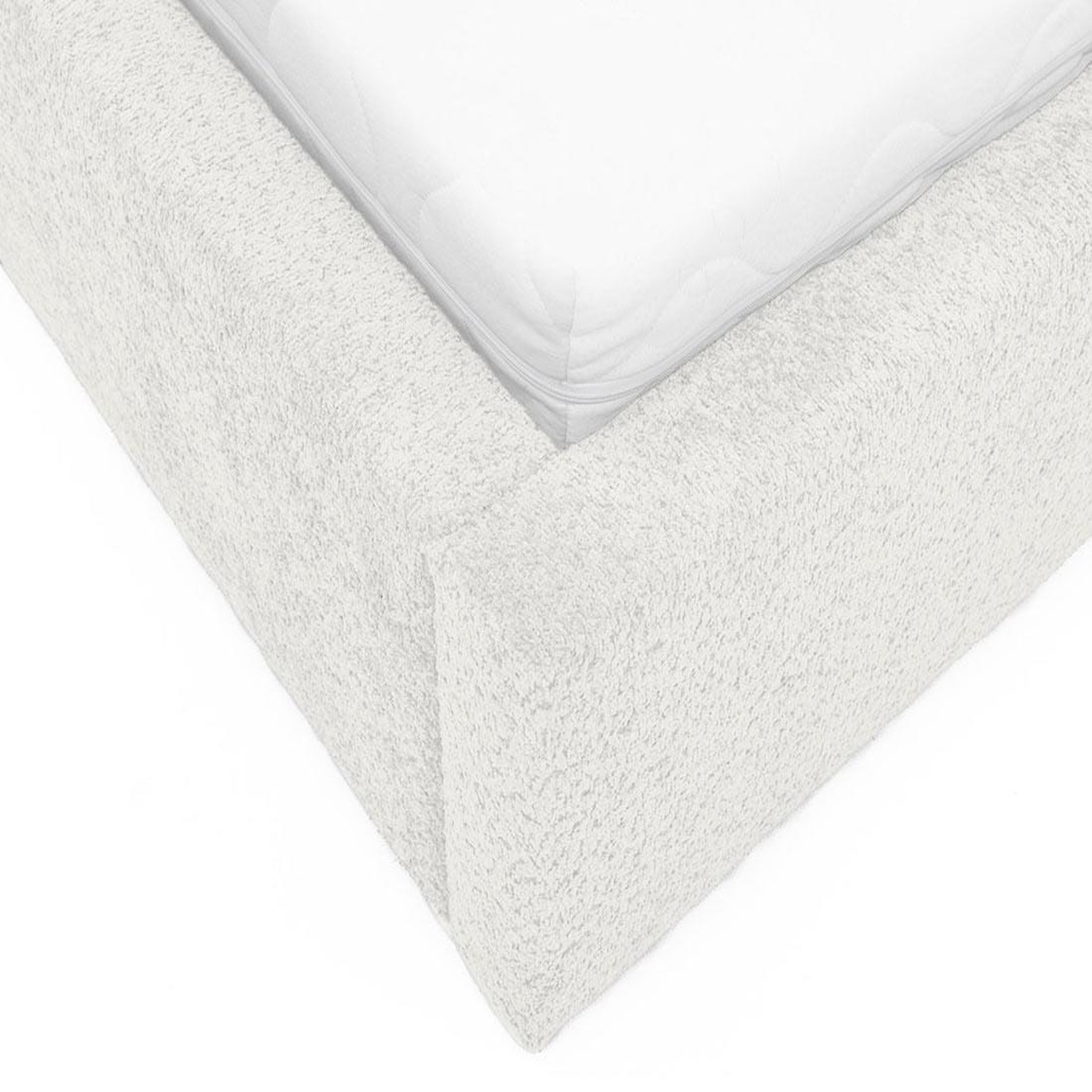Voir la diapositive 5 : BEST MOBILIER Orane - lit coffre - 160x200 cm - en tissu bouclette