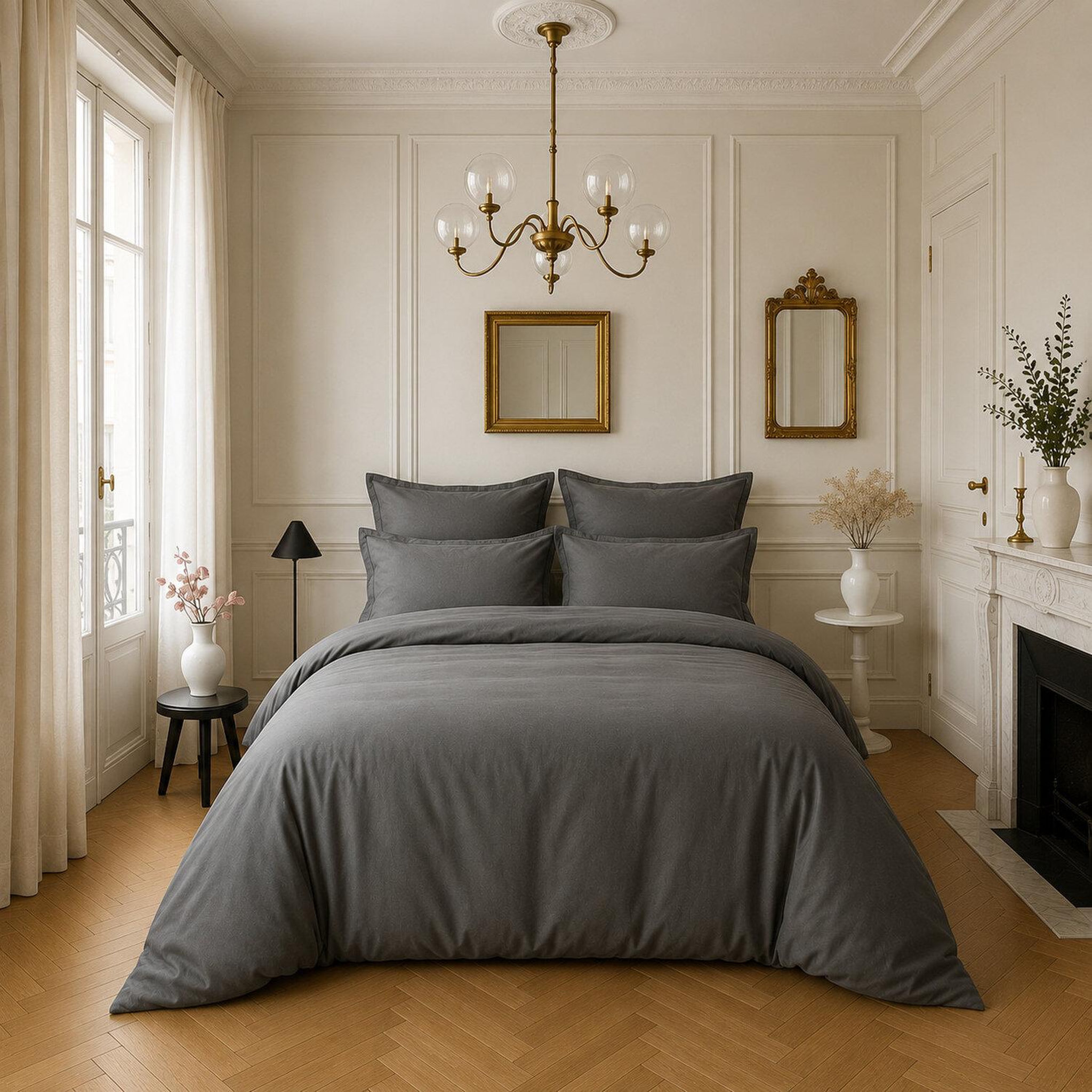 Voir la diapositive 1 : BATON ROUGE Housse de couette 100% satin de coton 105 fils uni