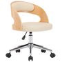 Voir la diapositive 2 : VIDAXL Chaise pivotante de bureau Creme Bois courbe et similicuir