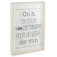 Cadre Déco Bouchon Verre de Vin 50cm Ivoire