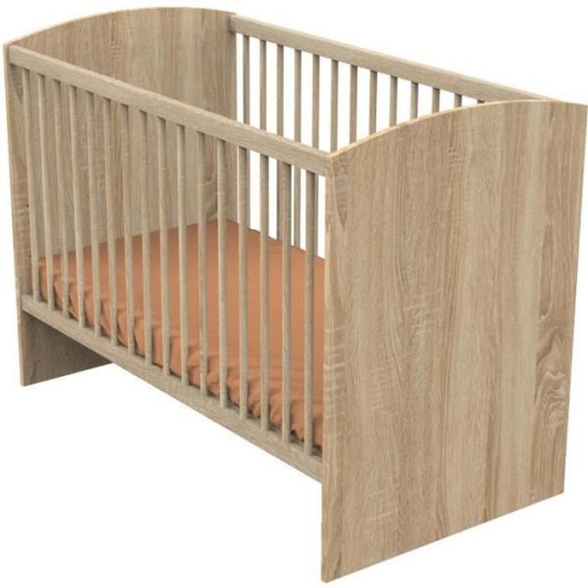 Voir la diapositive 3 : SAUTHON Chambre duo bébé - SAUTHON - Sam Chene doré - Lit bébé 120 x 60 cm et commode a langer