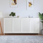 VIDAXL Portes d armoire à persiennes 4pcs blanc 99,3x59,4cm pin massif