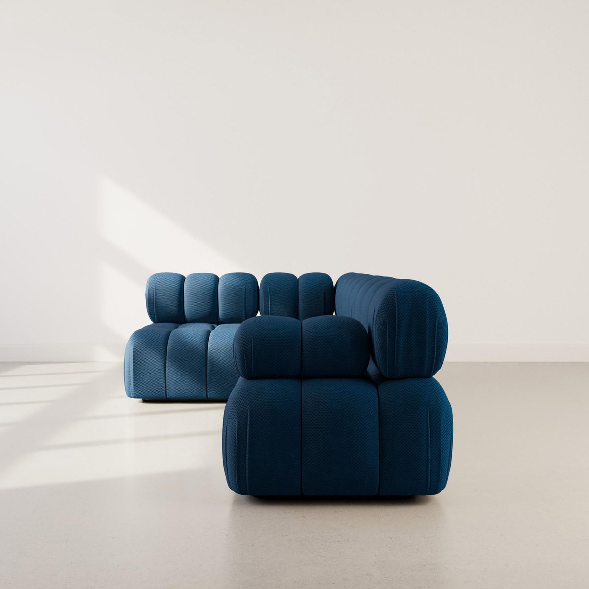 LISA DESIGN Ruby - canapé modulable d'angle gauche 5 places en velours texturé