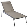 Voir la diapositive 1 : GARDENSTAR Bain de soleil XXL - Textilène et acier - 200x76x40cm - Taupe