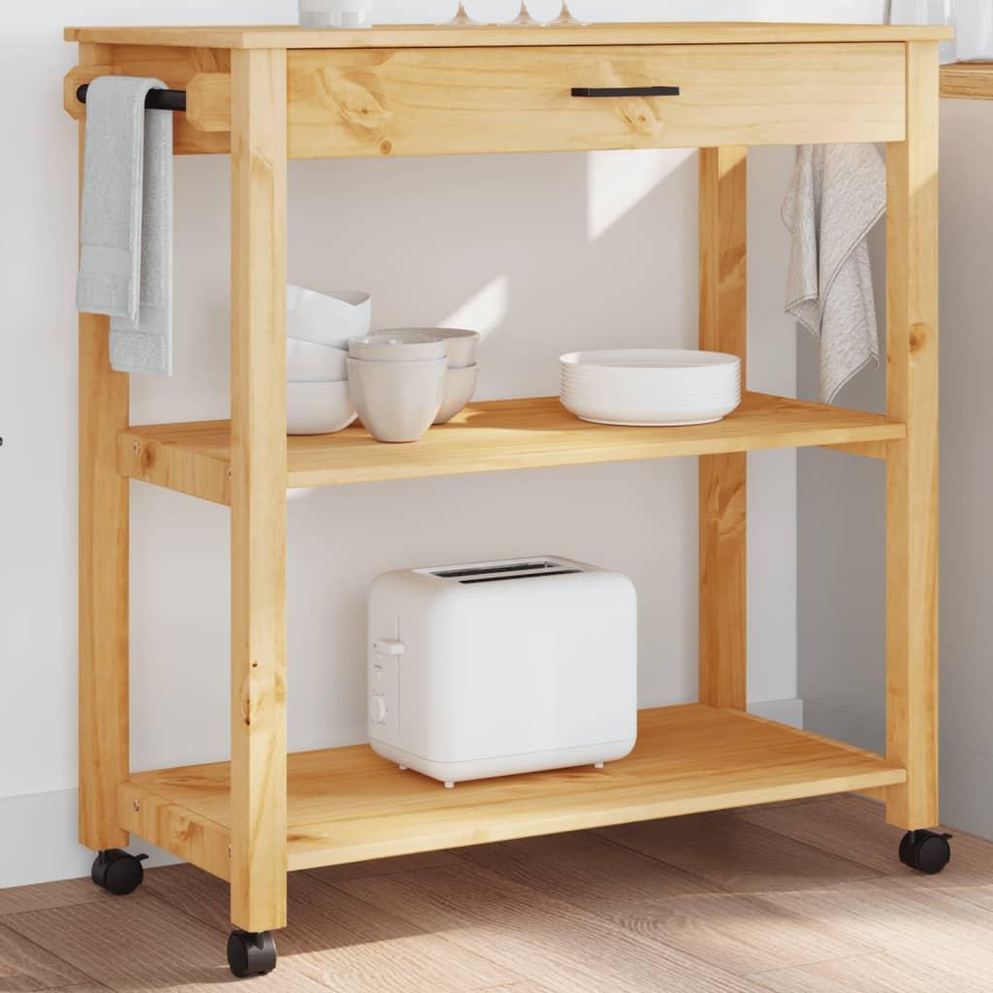 VIDAXL Chariot de cuisine MONZA 84x40x90 cm bois massif de pin