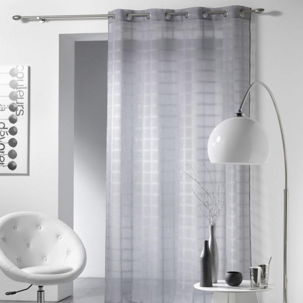 Paris Prix Rideau Voilage  Candide  140x240cm Gris