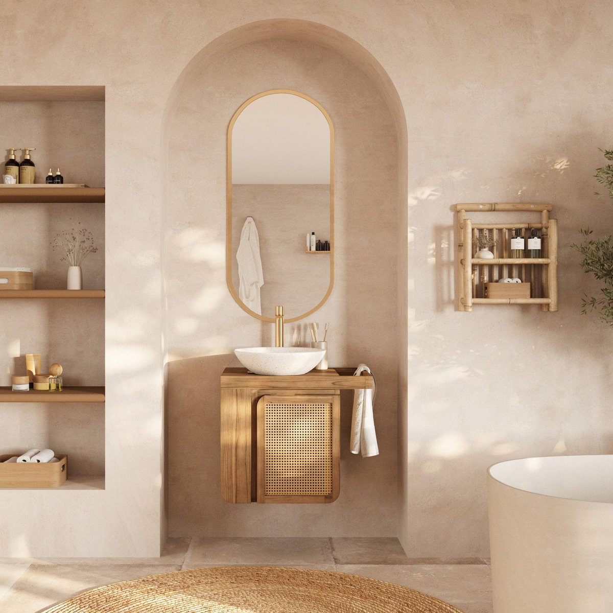 Rendez vous déco Petite étagère suspendue en bambou-Bami