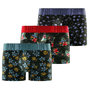 Voir la diapositive 1 : FREEGUN Lot de 3 boxers homme Flowers