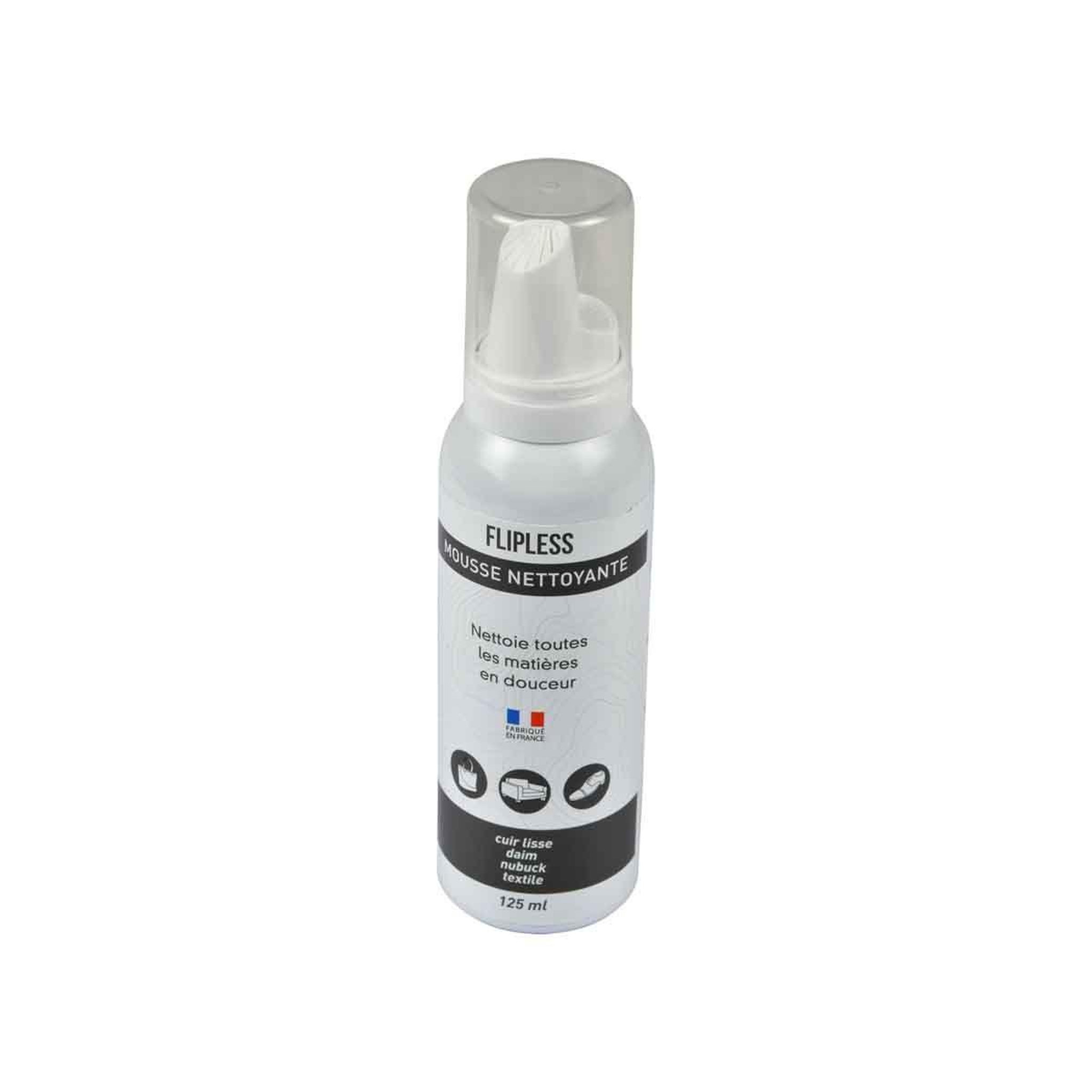 Voir la diapositive 1 : FLIPLESS Mousse nettoyante cuir  chaussures  125ml blanc