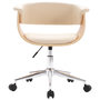 Voir la diapositive 3 : VIDAXL Chaise pivotante a manger Creme Bois courbe et Similicuir