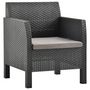 Voir la diapositive 5 : VIDAXL Salon de jardin 3 pcs avec coussins PP Rotin Anthracite