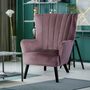 Voir la diapositive 5 : Paris Prix Fauteuil Scandinave Velours  Velvet  94cm Rose