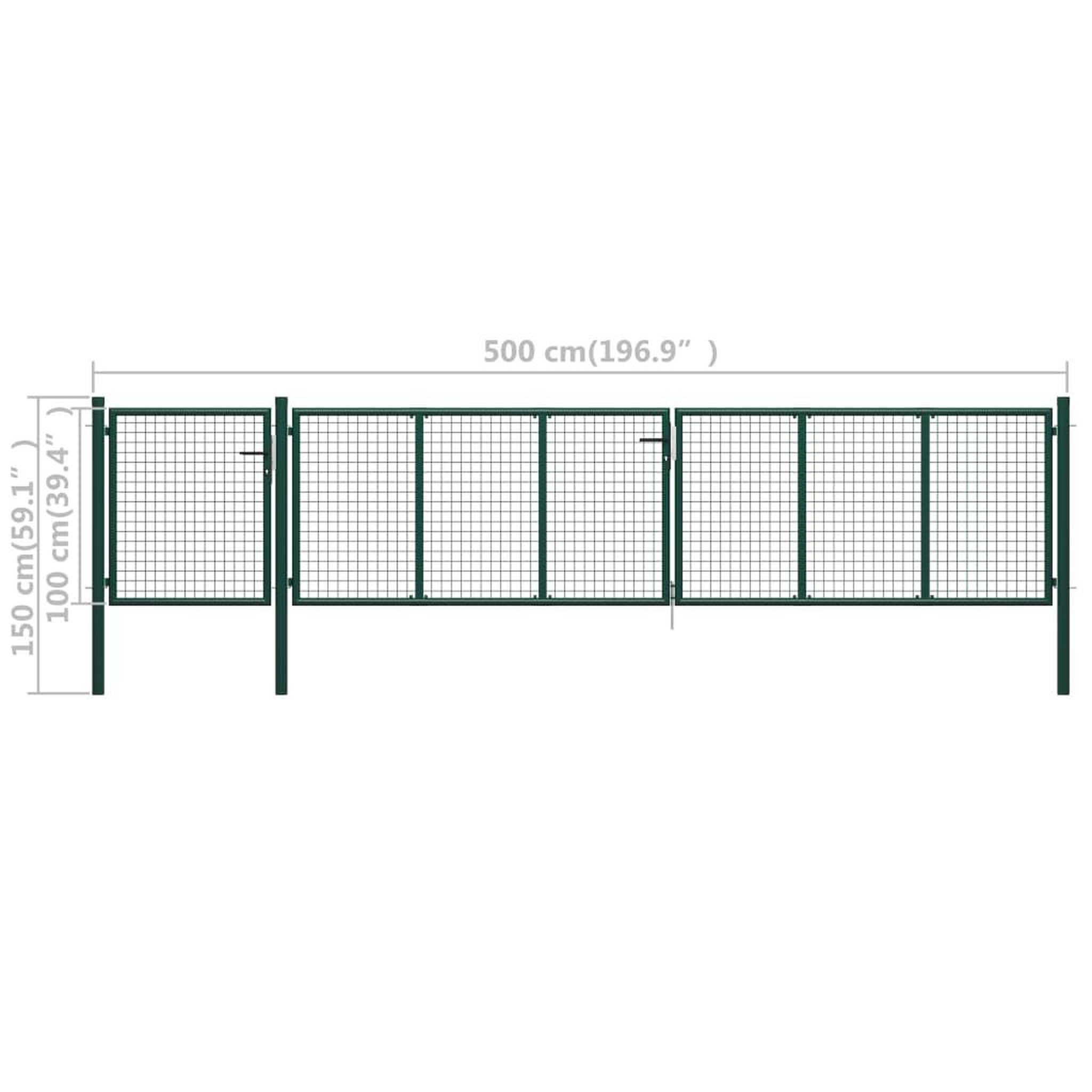 Voir la diapositive 6 : VIDAXL Portail de jardin Acier 500 x 100 cm Vert