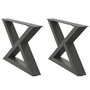 Voir la diapositive 2 : VIDAXL Pieds de table basse 2 pcs anthracite 60x(30-31,3) cm acier