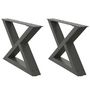 Voir la diapositive 2 : VIDAXL Pieds de table basse 2 pcs anthracite 60x(30-31,3) cm acier