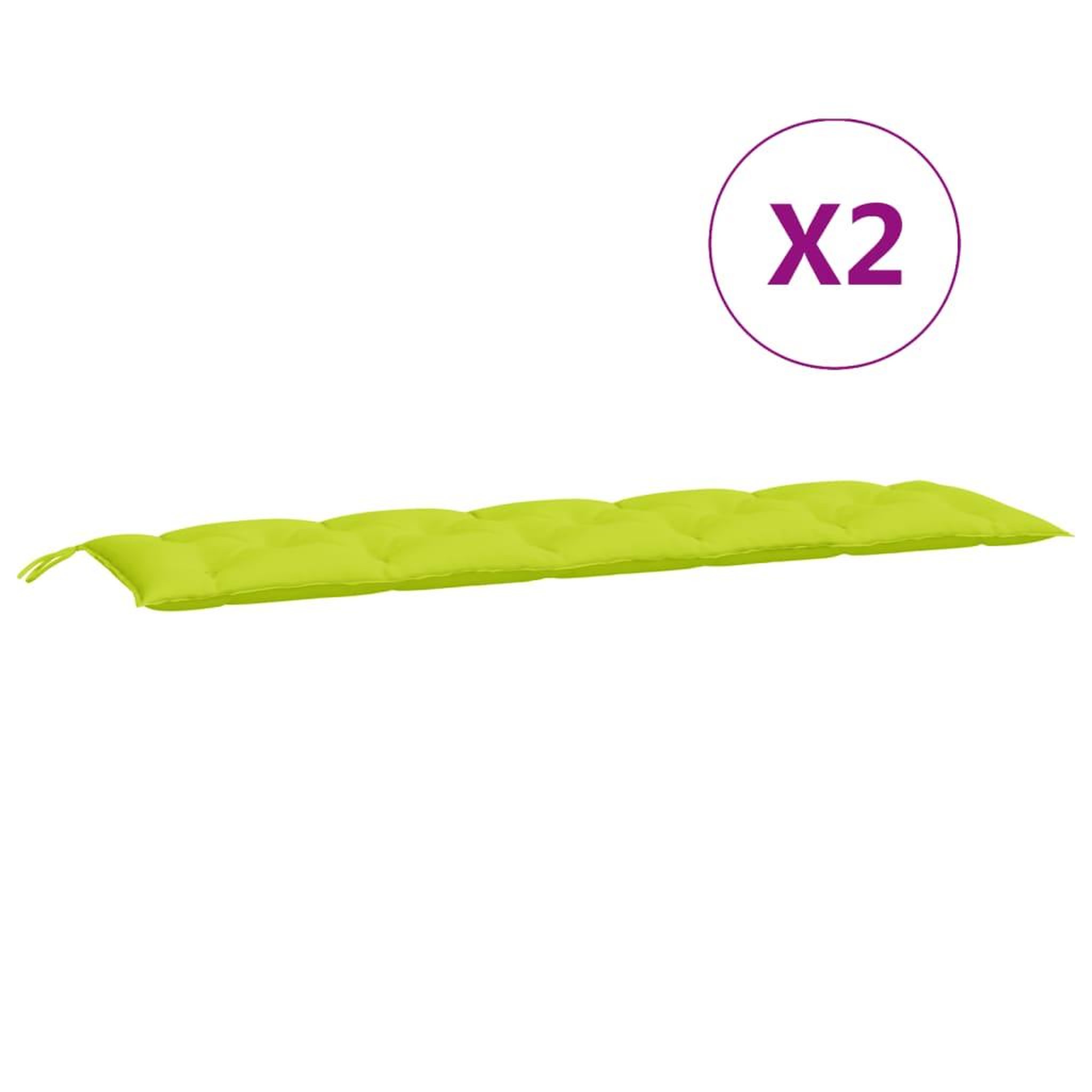 Voir la diapositive 5 : VIDAXL Coussins de banc de jardin lot de 2 vert vif tissu Oxford