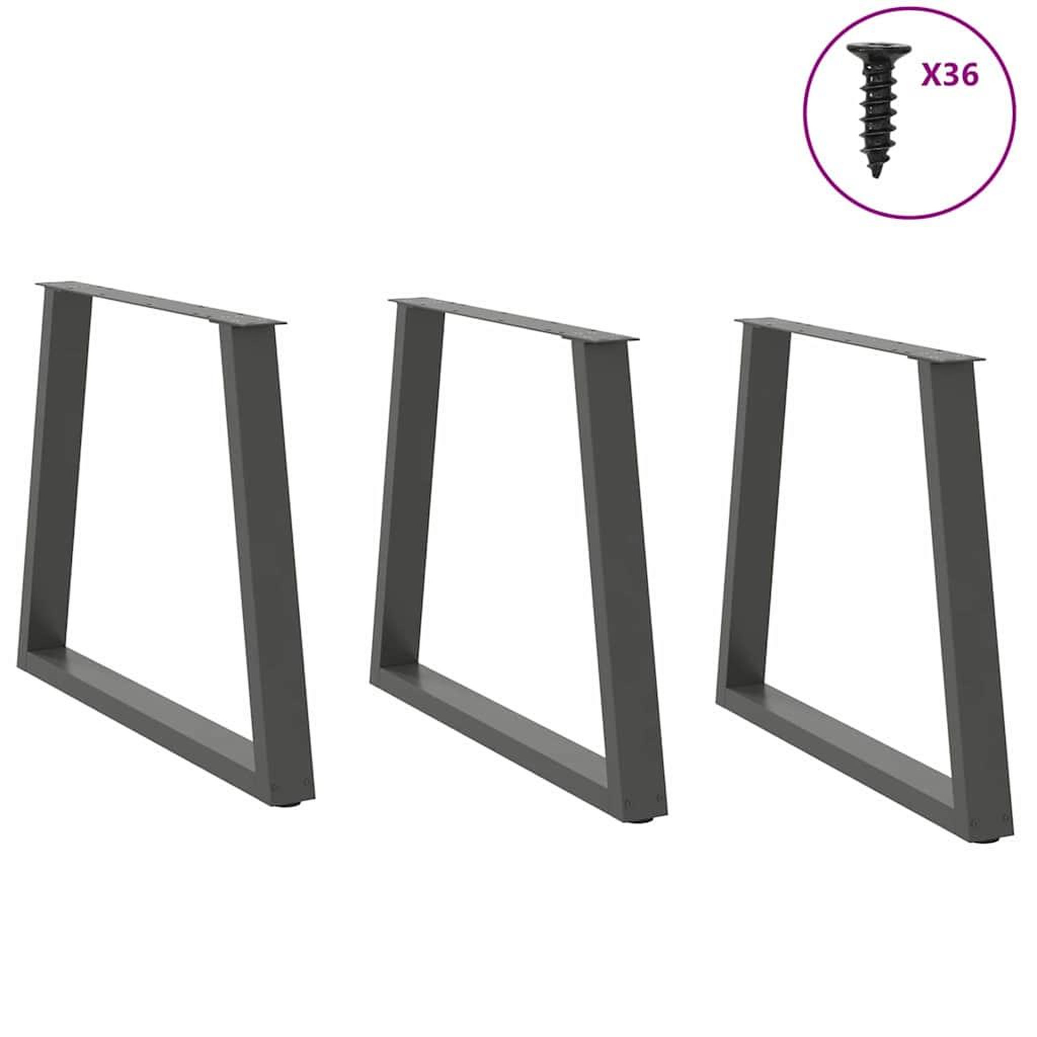 Voir la diapositive 3 : VIDAXL Pieds de table a manger forme de V 3 pcs 80x(72-73,3) cm acier