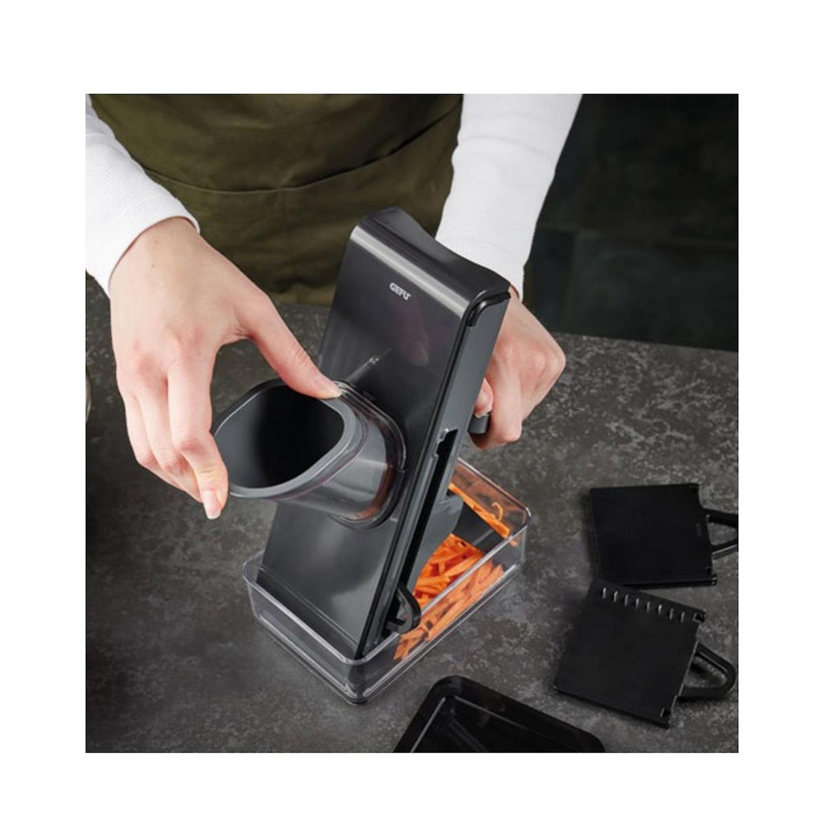 GEFU Coupe-légumes vertical gris - 89551