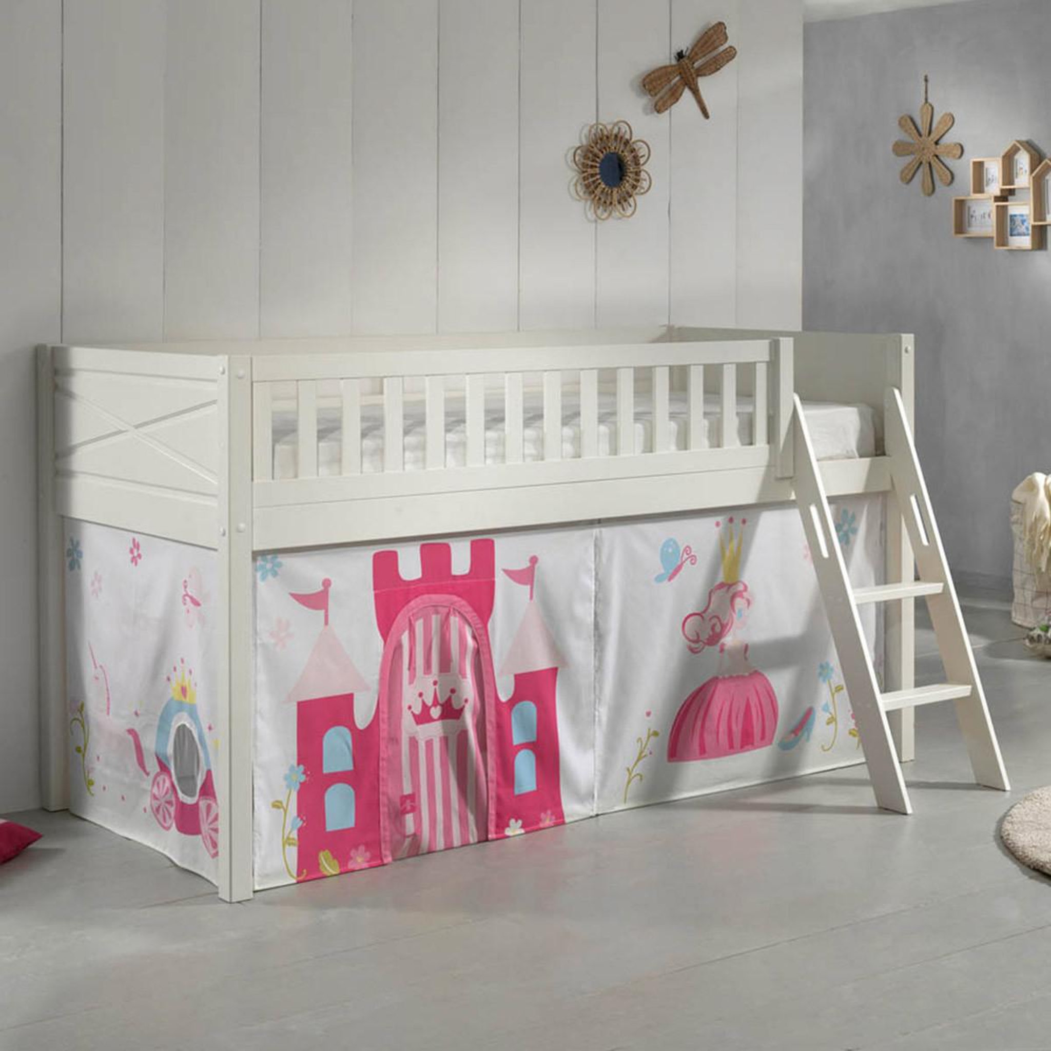 Voir la diapositive 5 : Paris Prix Lit enfant tente  scott princesse  90x200cm blanc