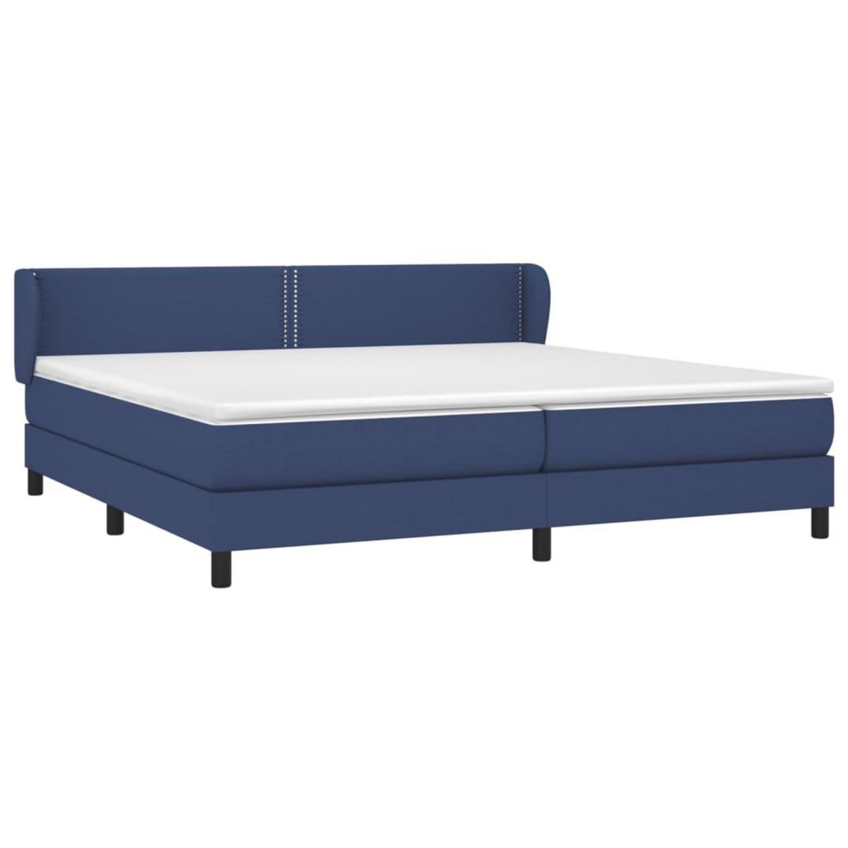 VIDAXL Sommier a lattes de lit avec matelas Bleu 200x200 cm Tissu