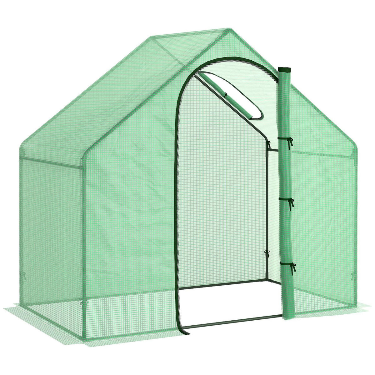 OUTSUNNY Serre de jardin balcon terrasse serre pour tomates 1,8L x 1l x 1,68H m acier PE imperméable transparent vert