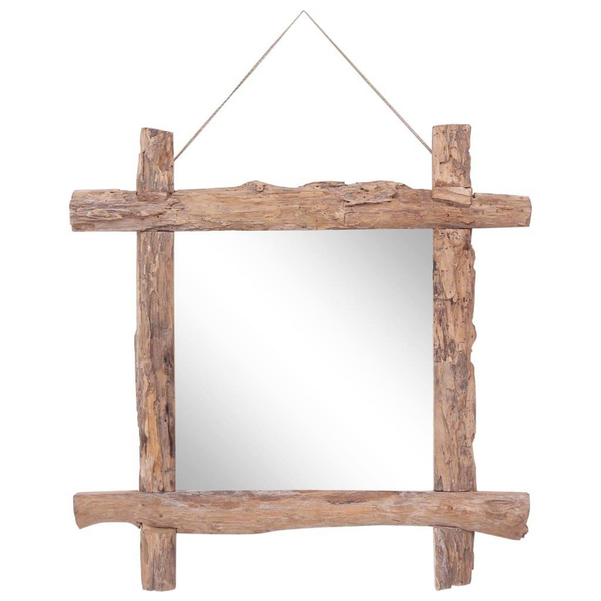 VIDAXL Miroir a buches Naturel 70x70 cm bois de teck recycle