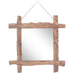 VIDAXL Miroir a buches Naturel 70x70 cm bois de teck recycle