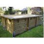 Voir la diapositive 1 : Piscine bois Azura 350x505 - H126cm - Liner Beige Bâche à bulles bordée - 350x505 cm