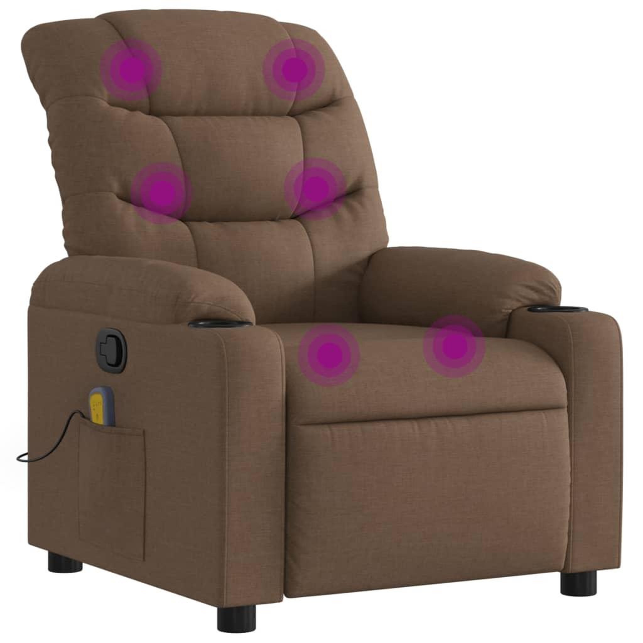 Voir la diapositive 2 : VIDAXL Fauteuil de massage inclinable Marron Tissu