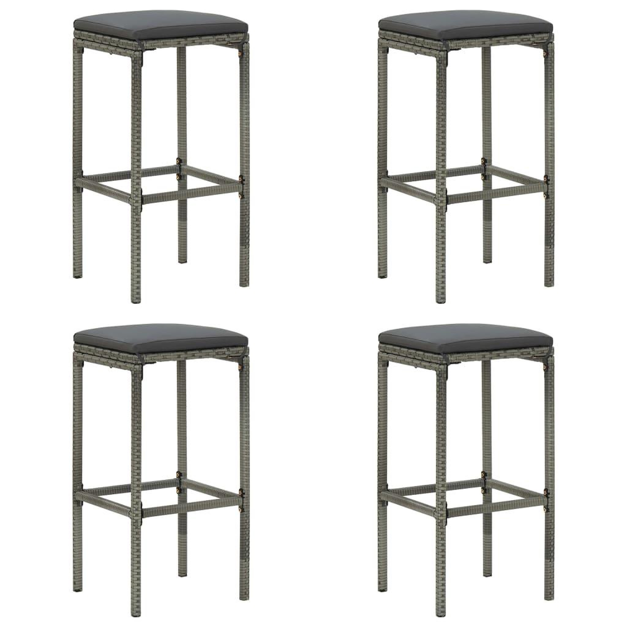 Voir la diapositive 5 : VIDAXL Ensemble de bar de jardin 5 pcs et coussins resine tressee gris