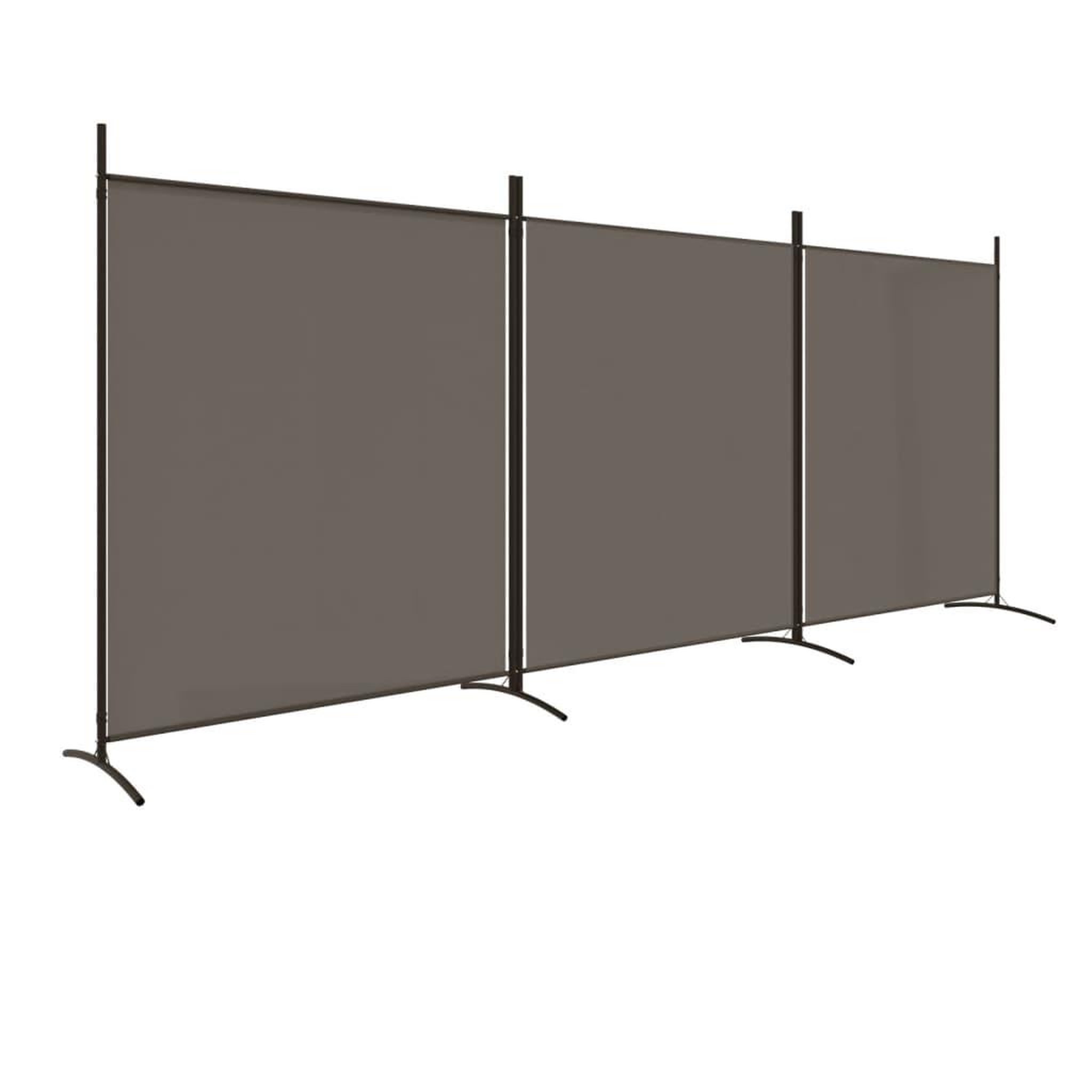 Voir la diapositive 2 : VIDAXL Cloison de separation 3 panneaux Anthracite 525x180 cm Tissu
