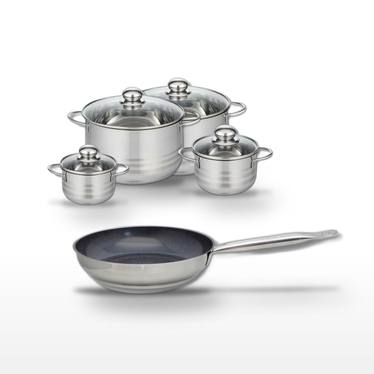 ELO Lot Poêle 28cm et 4 Faitouts Elo Profi Therm Platinum