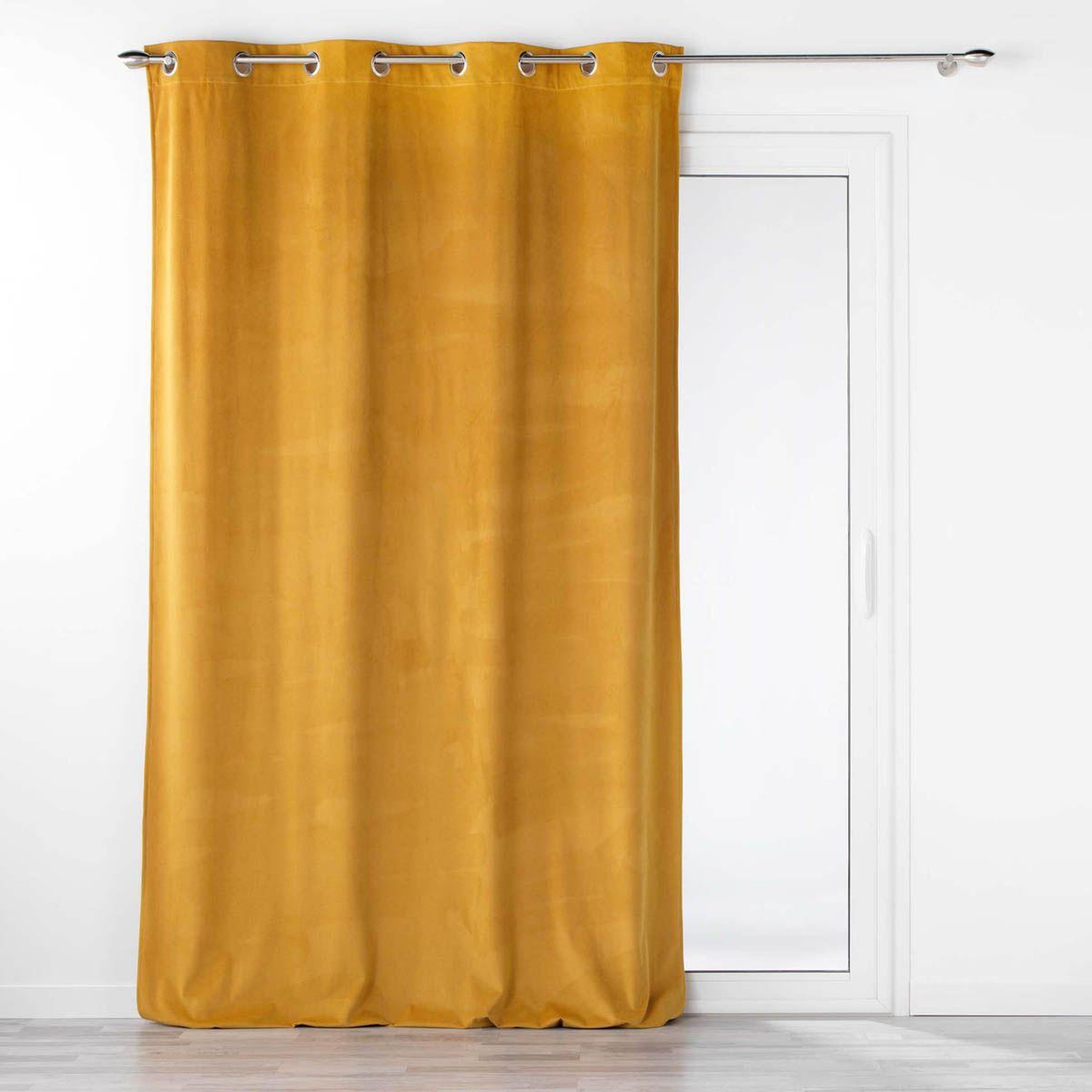 Douceur d'Intérieur Rideau à œillets  velouriane  140x260cm ocre