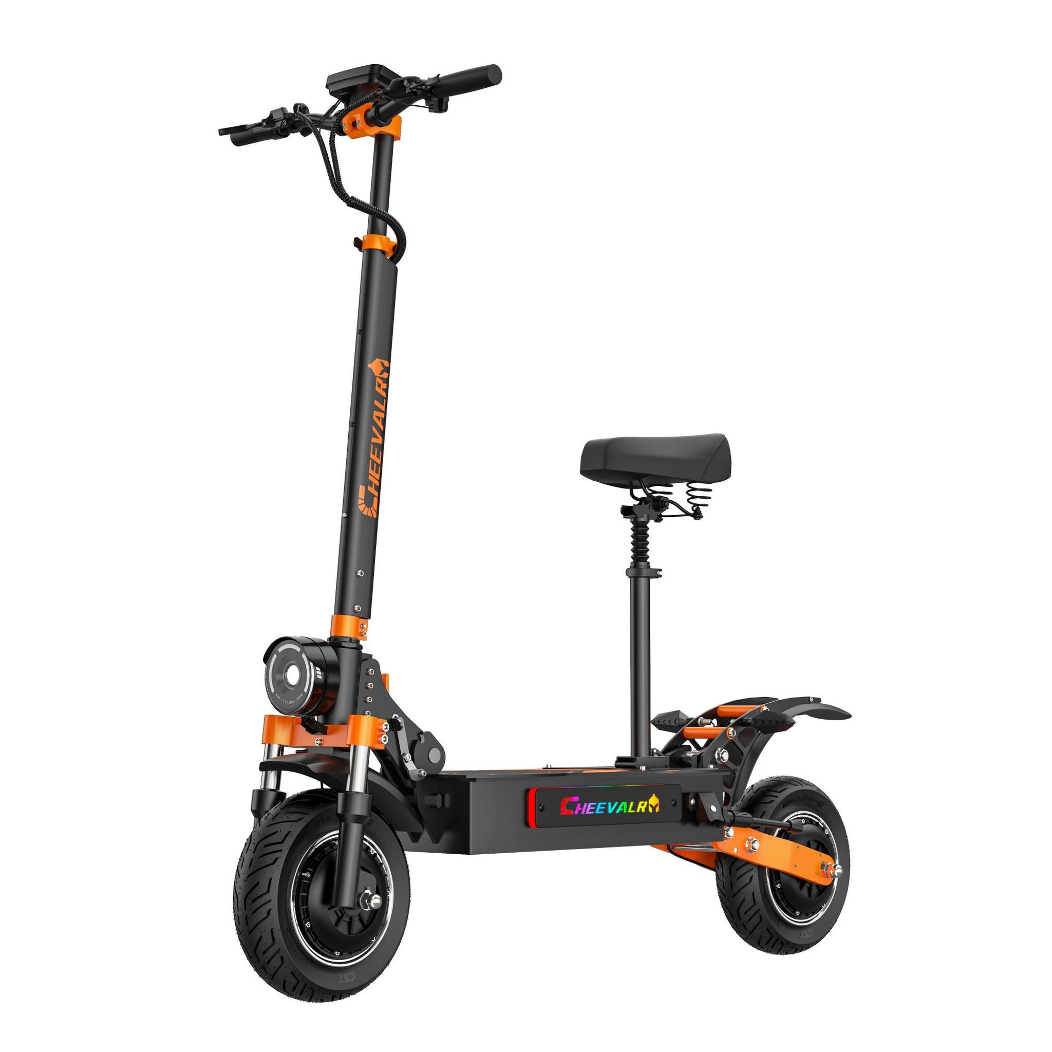CHEEVALRY Trottinette électrique à double moteur CHEEVALRY S10, 52 V 36 Ah, autonomie jusqu'à 100 km
