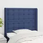VIDAXL Tete de lit avec oreilles Bleu 83x16x118/128 cm Tissu
