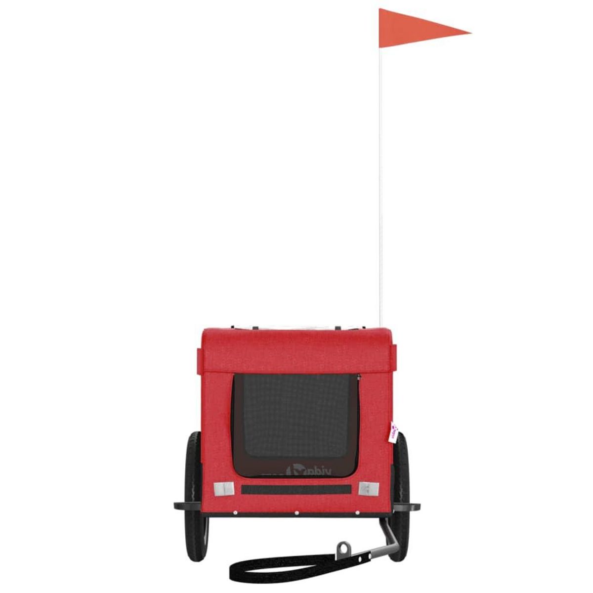 VIDAXL Remorque de velo pour animaux de compagnie rouge et noir