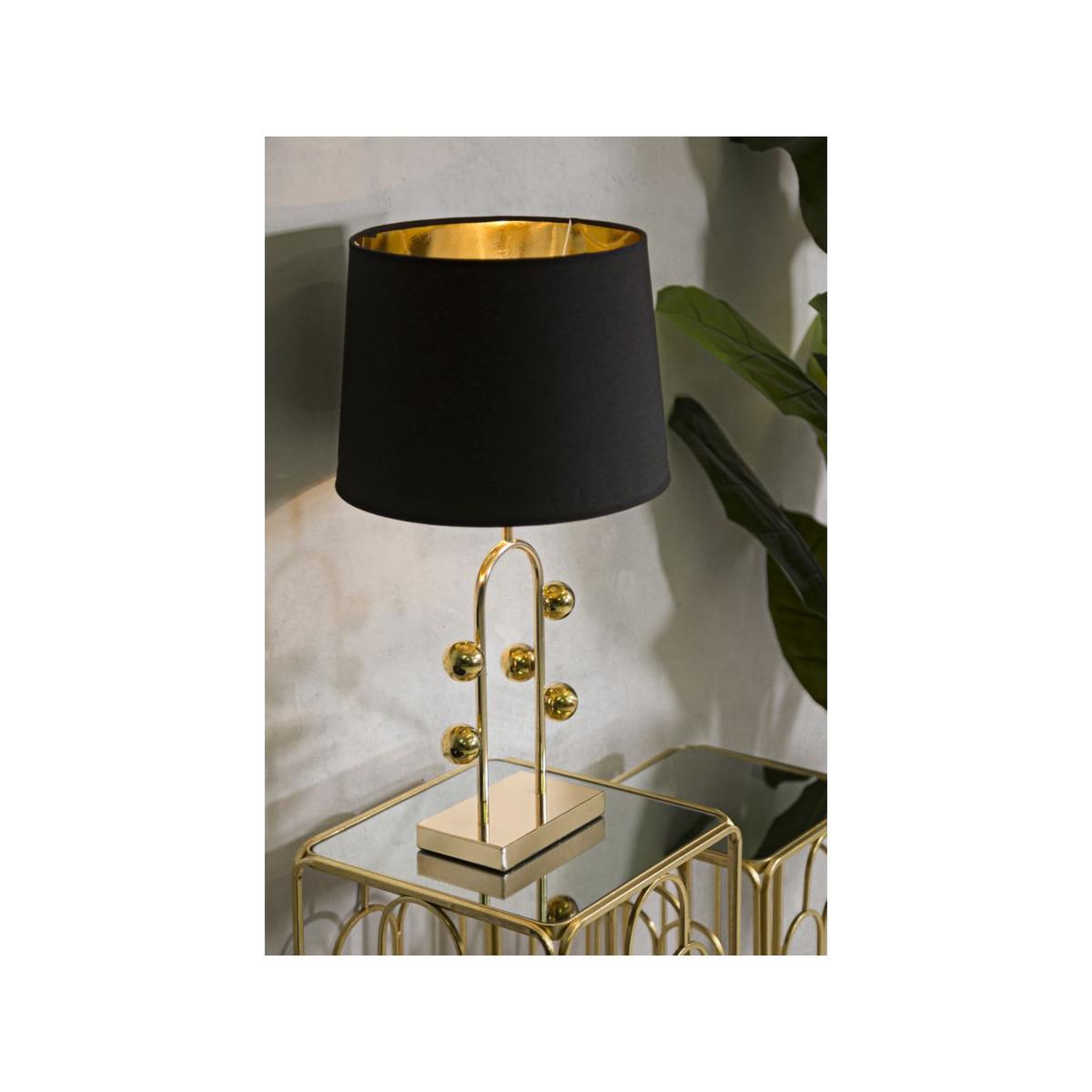 Voir la diapositive 5 : Paris Prix Lampe à poser en métal  bubble  61cm or & noir