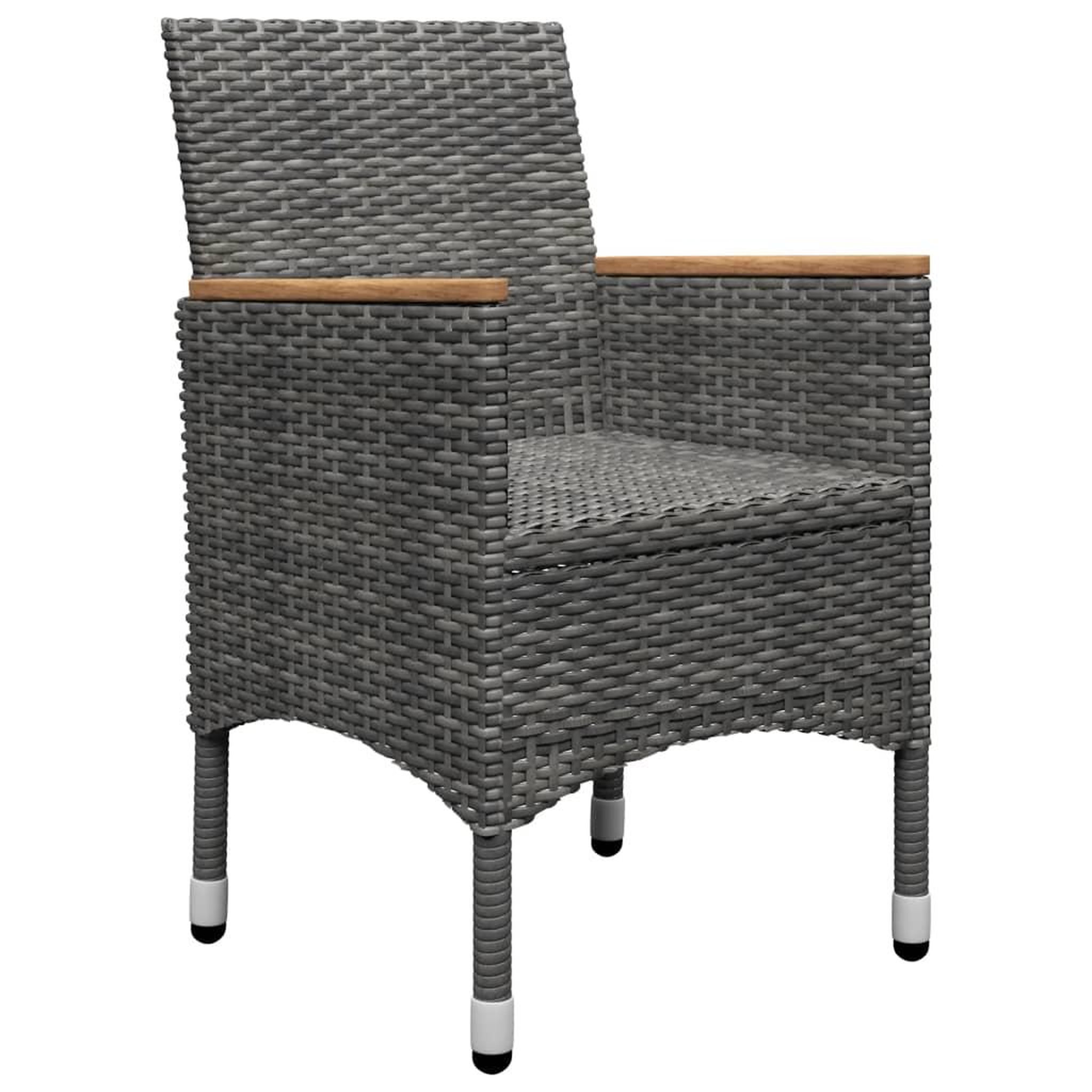 Voir la diapositive 5 : VIDAXL Ensemble a manger de jardin 3 pcs Gris