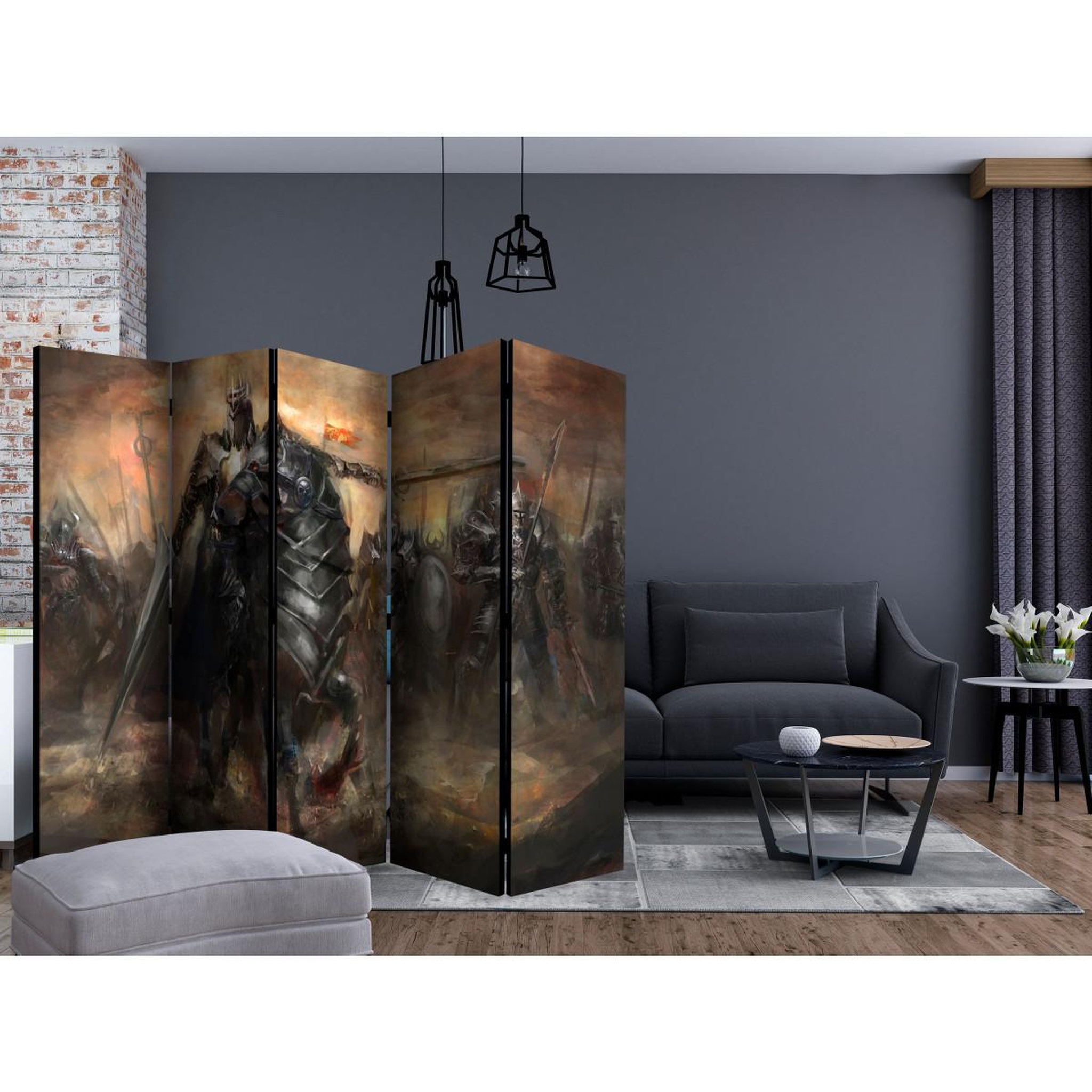 Voir la diapositive 2 : Paris Prix Paravent 5 volets  dragon castle  172x225cm