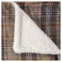 Voir la diapositive 3 : ACTUEL Plaid fantaisie double face motif écossais/sherpa 200g/m² 