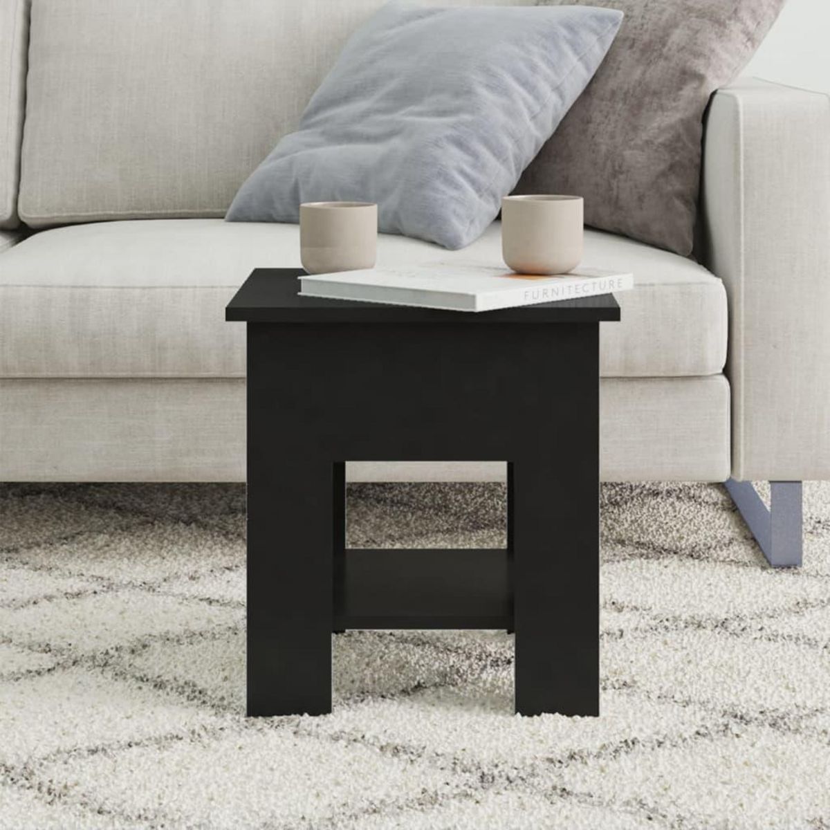 VIDAXL Table basse noir 40x40x42 cm bois d'ingenierie