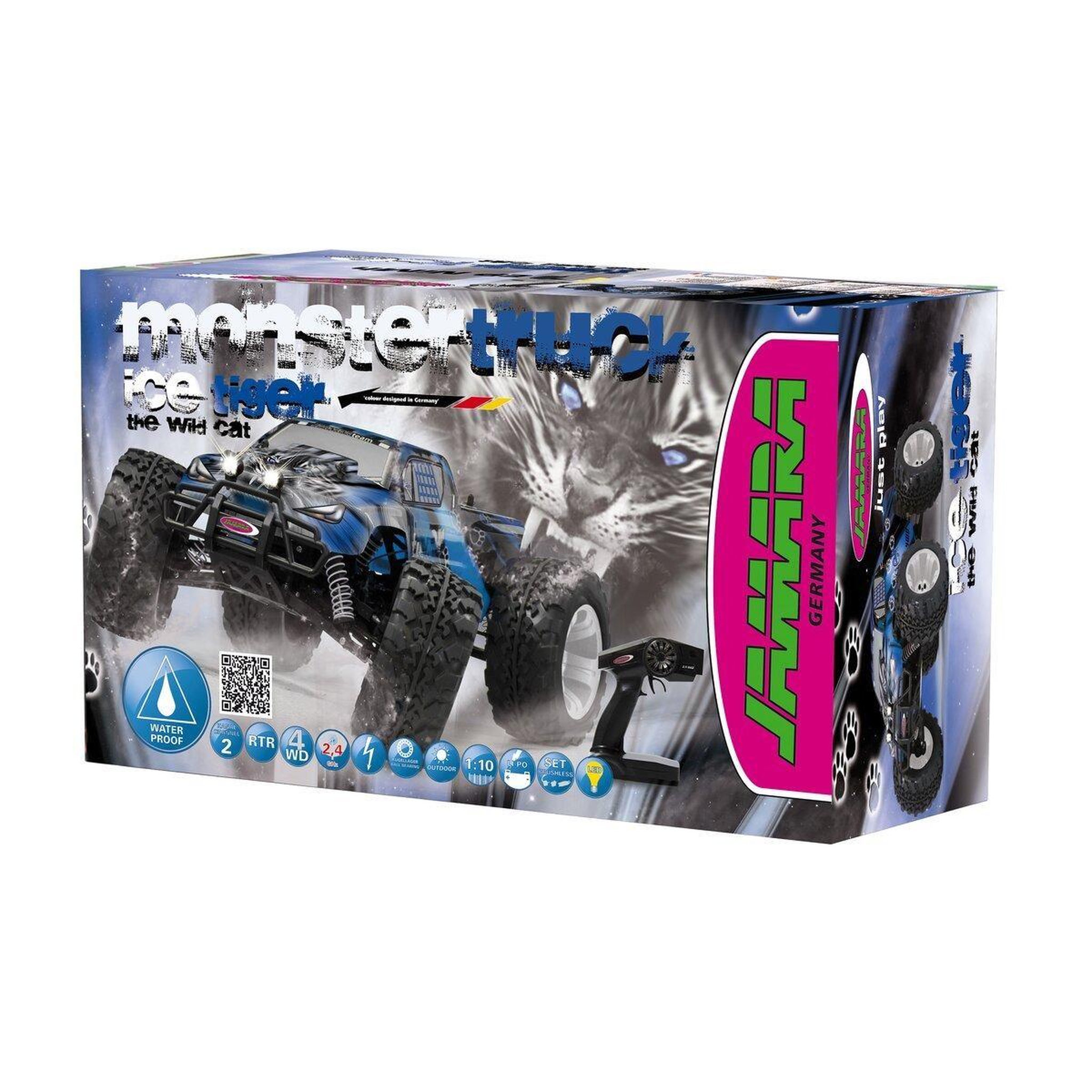 Voir la diapositive 2 : Jamara Tiger ice monstertruck bl 4wd 1:10 lipo 2,4ghz avec led